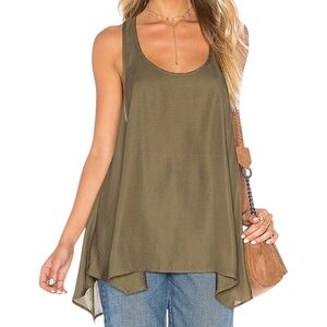 🔥REVOLVE‎ Show Me Your MuMu Cara-Van Olive Green Silky Sleeveless Tunic Tank  S